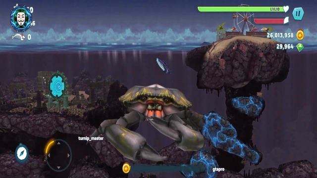 Hungry Shark Evolution - Bigger Giant Crab Boss vs Tiny Sharkjira Godzilla + New Crab Location Mod смотреть онлайн
