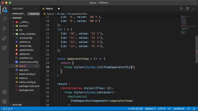 React Native: Make Section List смотреть онлайн