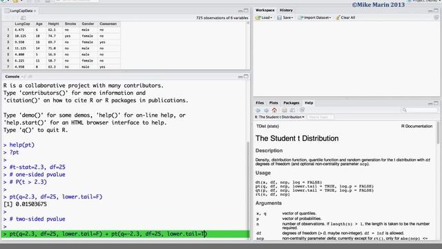 t Distribution and t Scores in R | R Tutorial 3.4 | MarinStatsLectures смотреть онлайн