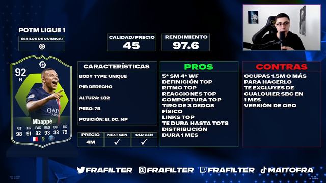 ¡ES BUENÍSIMO! 🥵 92 MBAPPE EA FC 24 POTM SBC REVIEW смотреть онлайн