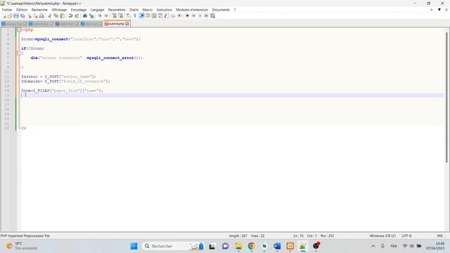Mini projet php pour envoyer un fichier avec insertion de données dans une base Mysql смотреть онлайн