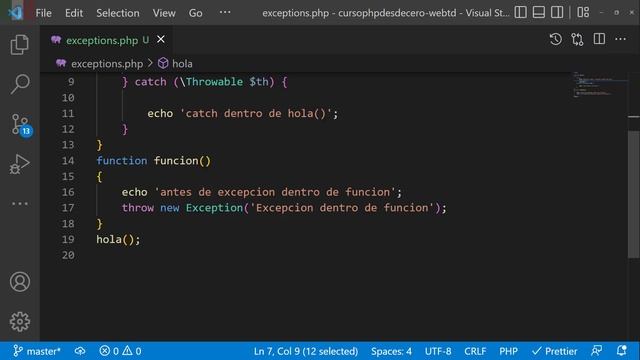 Excepciones en PHP Callstack en PHP y las excepciones en PHP (parte 3) смотреть онлайн