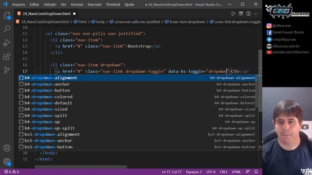 Nav com DropDOWN em Bootstrap #P2 [Nav Bootstrap] - Curso de Bootstrap - Aula 24 смотреть онлайн