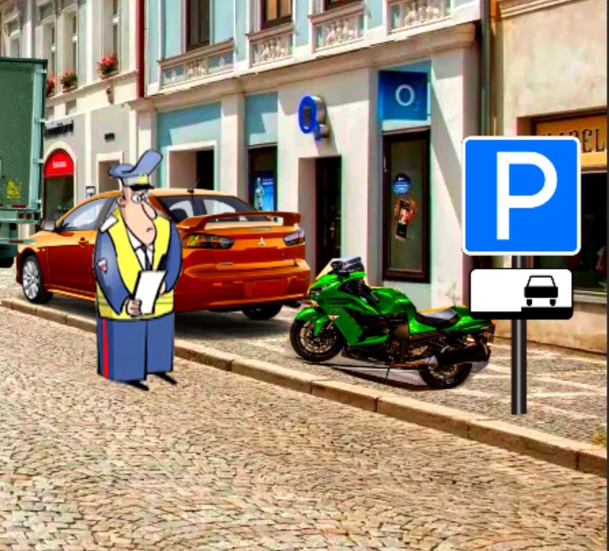 Возле какого транспортного средства задержится инспектор ГИБДД? смотреть онлайн