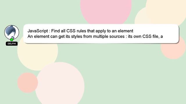 JavaScript : Find all CSS rules that apply to an element смотреть онлайн