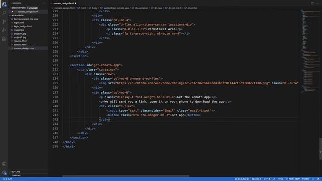Zomato UI Clone using HTML, CSS and Bootstrap - Part 4 смотреть онлайн