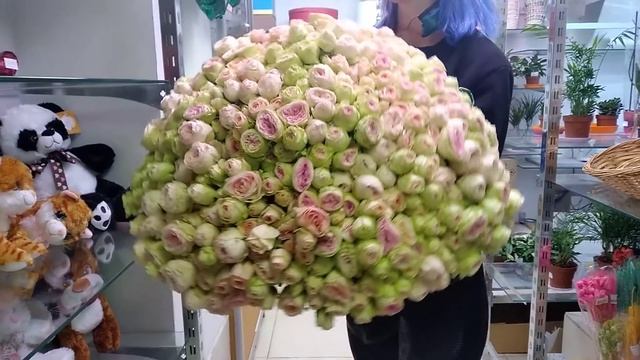 Букет из 101 пионовидной кустовой розы смотреть онлайн