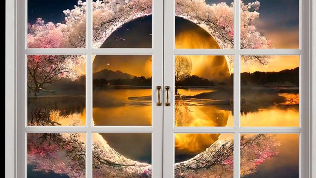 Фоновая заставка для стрима, КРАСИВЫЙ ВИД ИЗ ОКНА. 🌿Нежная, успокаивающяя музыка. смотреть онлайн