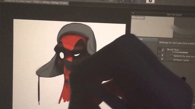 iPad Pro 10.5 + Apple Pencil Clip Studio Paint Sai like markers test on Deadpool смотреть онлайн