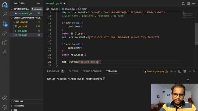 Golang | insert values in mysql database using Golang смотреть онлайн