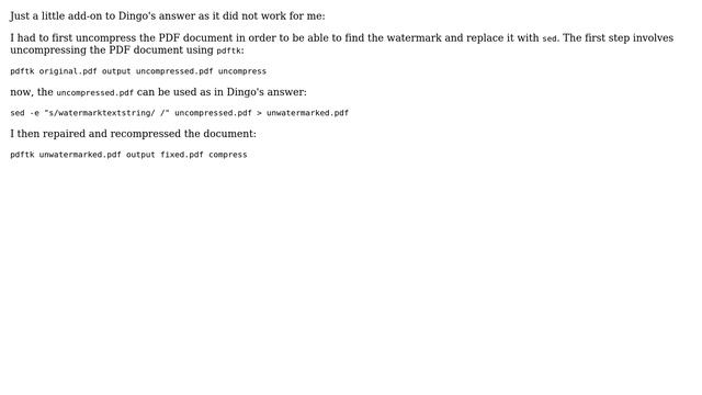 How to remove watermark from pdf using pdftk? (2 Solutions!!) смотреть онлайн