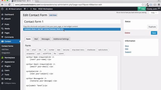 Wordpress - Contact Form 7 смотреть онлайн