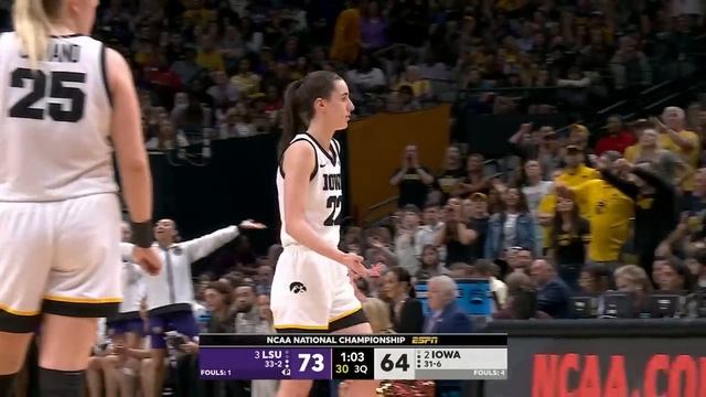 Caitlin Clark assessed a tech for tossing the ball | ESPN College Basketball смотреть онлайн
