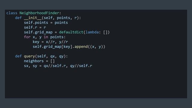 How to find fixed-radius neighbors of a point? - Inside code смотреть онлайн
