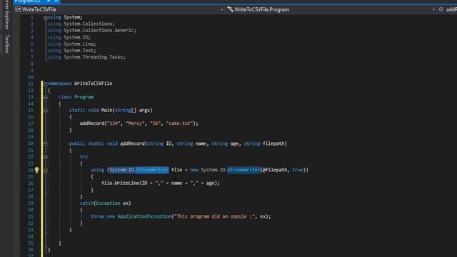 Writing to a CSV File in C# (Simple) смотреть онлайн