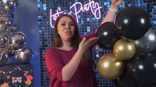 DIY black and gold Balloon garland | How To Setup a Balloon Garland Tutorial | House of Party смотреть онлайн