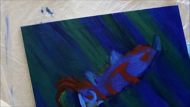 Масляная живопись пальцами. Кальмар. Ускоренное видео смотреть онлайн