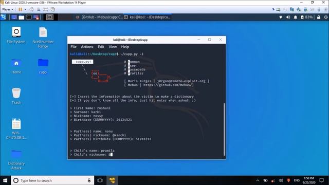 #Train_Your_Brain Create wordlist from cupp To sniff wifi password #cupp #kali_linux смотреть онлайн