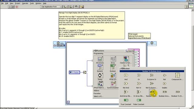LabVIEW FPGA: Construction details for the 'Manage Two-Digit Display' subVI смотреть онлайн