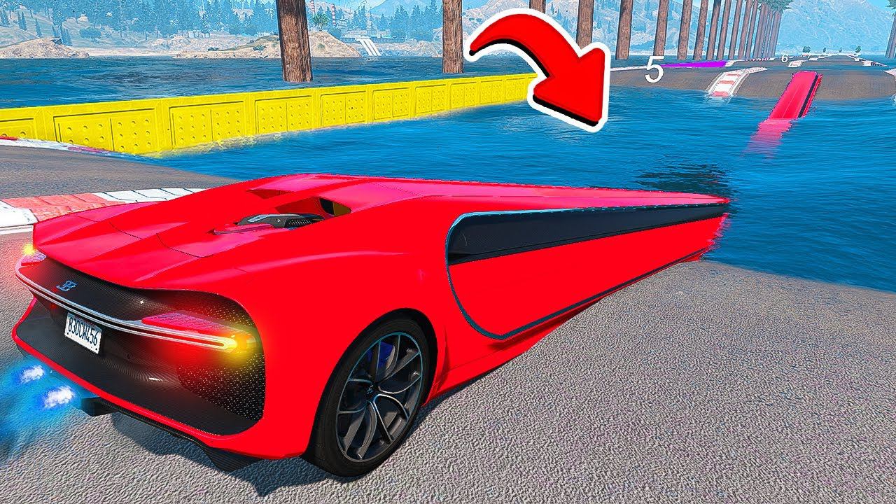 СМОЖЕТ ЛИ БУГАТТИ ЧИРОН ЛИМУЗИН ПРОЕХАТЬ ГЛУБОКУЮ ЯМУ С ВОДОЙ В ГТА 5 МОДЫ ЭКСПЕРИМЕНТЫ GTA 5 смотреть онлайн