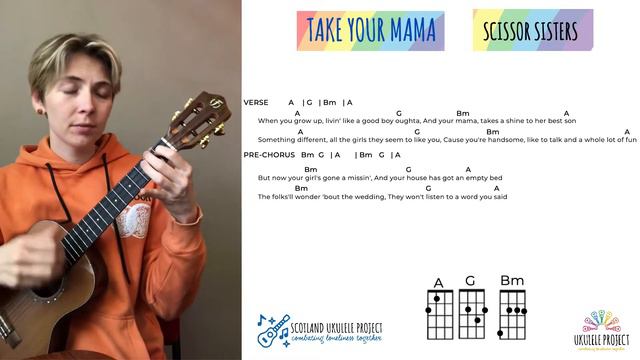 Take Your Mama - Scissor Sisters Ukulele Tutorial & Play along смотреть онлайн