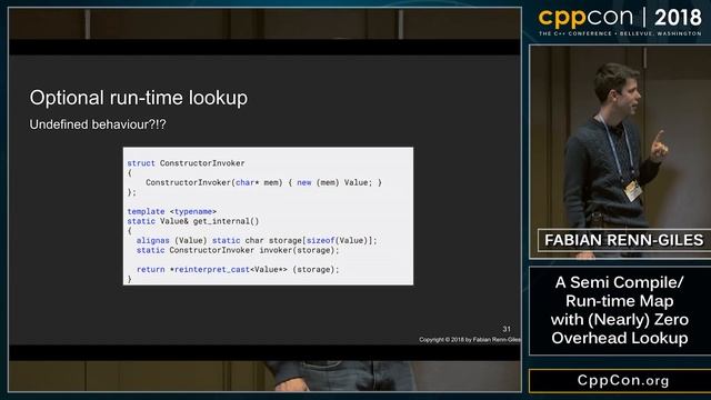 CppCon 2018: Fabian Renn-Giles “A Semi Compile/Run-time Map with (Nearly) Zero Overhead Lookup” смотреть онлайн