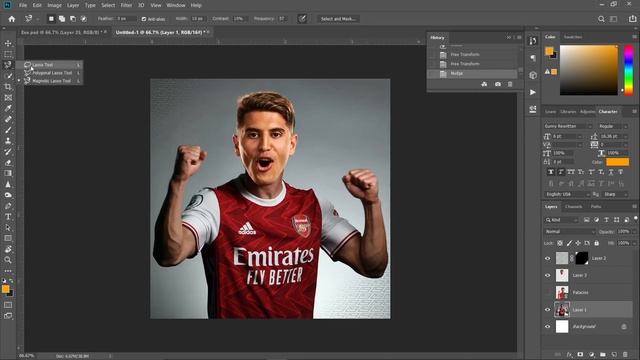 Exequiel Palacios to Arsenal - PS Edit | Face Swap | Photoshop Timelapse смотреть онлайн