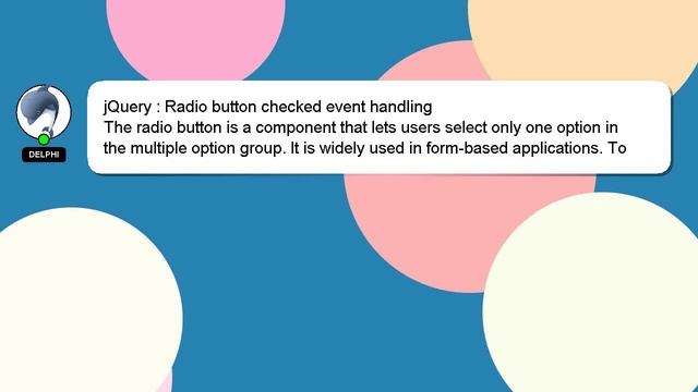 jQuery : Radio button checked event handling смотреть онлайн