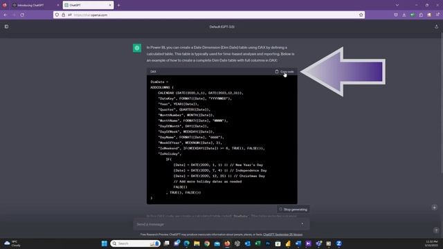 How to use ChatGPT to create a Dim Date (Calendar) Table using DAX in Power BI? смотреть онлайн