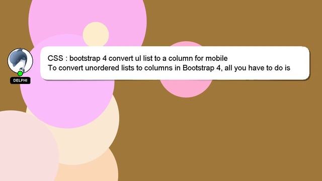 CSS : bootstrap 4 convert ul list to a column for mobile смотреть онлайн