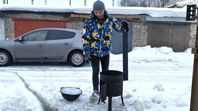 Обзор Узбекского чугунного КАЗАНА 10 л. и ПЕЧИ с трубой | Очаг для с регулируемой тягой | УЧАГ смотреть онлайн