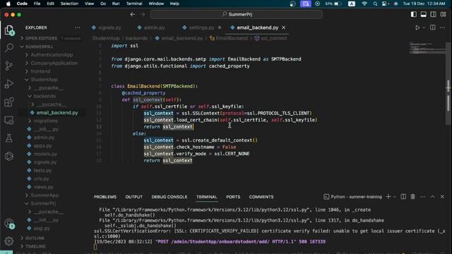 [FIX] [SSL: CERTIFICATE_VERIFY_FAILED] certificate verify failed: unable to get local issuer cert смотреть онлайн