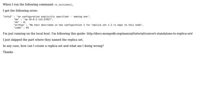 Databases: Unable to create replica set for MongoDB in Linux смотреть онлайн