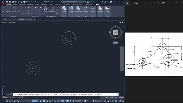 AutoCAD 2D Practice drawing смотреть онлайн