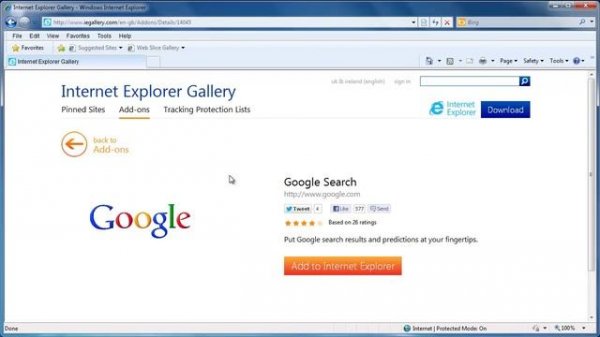 How to set default search engine in Internet Explorer