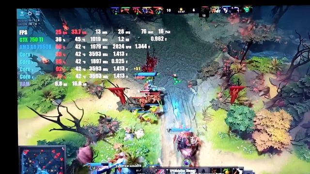 A8 7650k +GTX 750ti DOTA 2 Ultra Settings смотреть онлайн