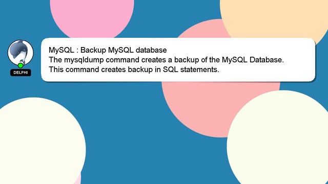 MySQL : Backup MySQL database смотреть онлайн