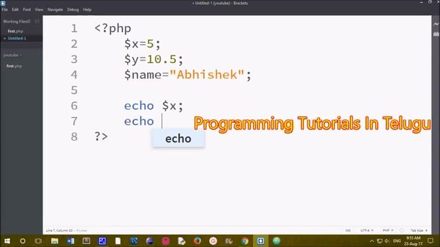 Variables in PHP in Telugu || Kotha Abhishek смотреть онлайн