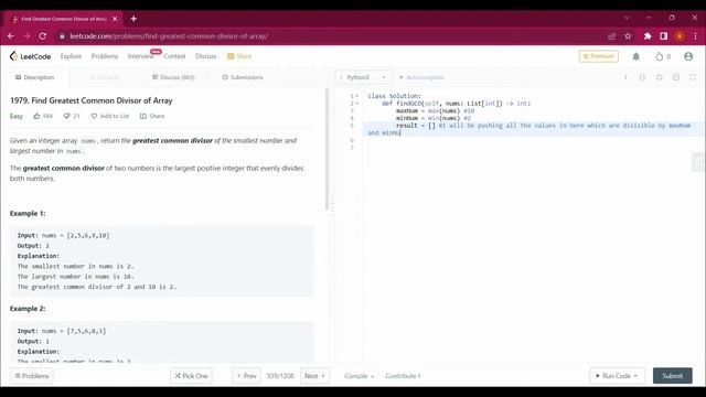 1979. Find Greatest Common Divisor of Array with Python | Leetcode with Python #technology #leetcod смотреть онлайн