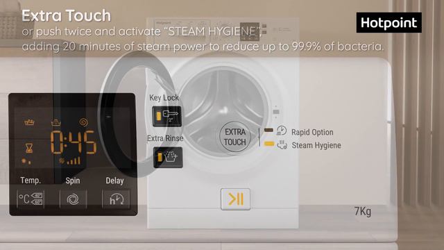 Hotpoint NSWM743UW, 7KG, 1400RPM, Washing Machine, White смотреть онлайн