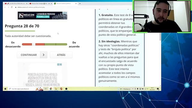 ? ¿¡QUE!? ¡ESCRITOR HACE TEST POLÍTICO DE 70 PREGUNTAS Y PASA ESTO! ?? смотреть онлайн