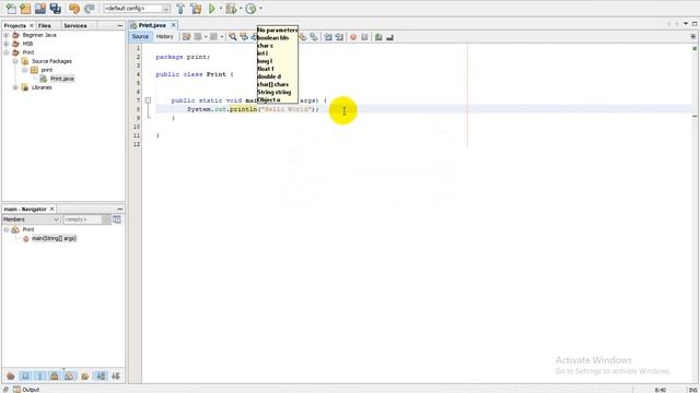 Print Message in Java смотреть онлайн
