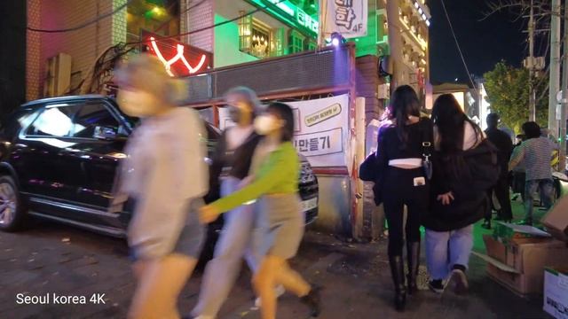 [4K] Seoul Hongdae Night Walk-Hongdae Club Sreeet's Latest Atmosphere After Incident In Itaewon