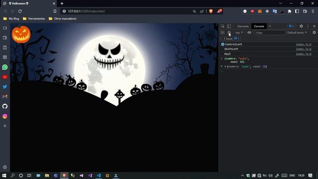Como mover objetos con el teclado usando JavaScript #javascript #programming #halloween смотреть онлайн