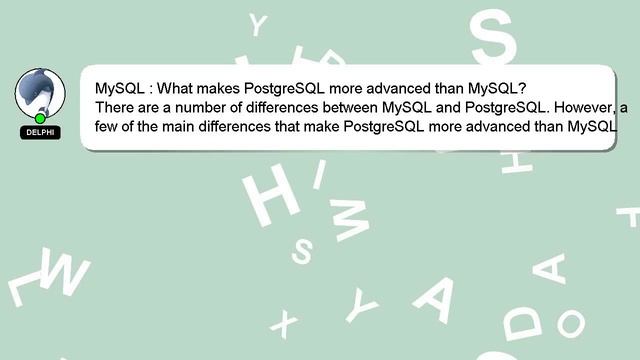 MySQL : What makes PostgreSQL more advanced than MySQL? смотреть онлайн