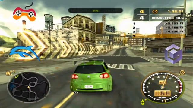 Jogando NFS. Most wanted 2005 no Celular. Dolphin emulator . смотреть онлайн