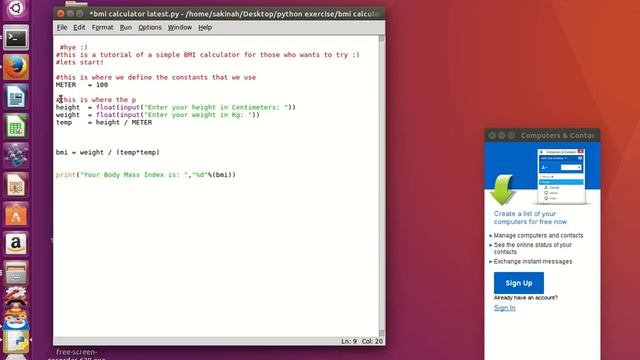 python simple bmi calculato смотреть онлайн