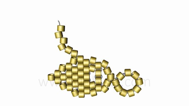 Beaded Bracelet Gold Leaves. 3D Beading Tutorial