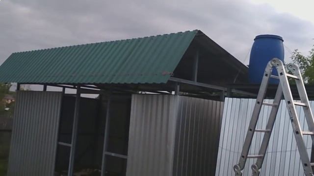 Хозпостройка из проф.трубы и проф.настила.Продолжение смотреть онлайн