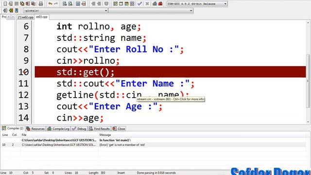 cin getline and get function skipping in dev c++ смотреть онлайн
